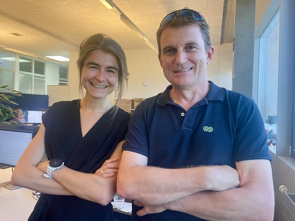Valentine Godin, fondatrice et PDG de Maya et Steve Tanner, co-fondateur et directeur technique d'Ecorobotix.
